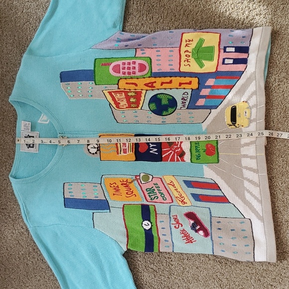 Like new & RARE! Vintage Storybook Knits NY TIMES SQUARE 2pc sweater set - Picture 13 of 15